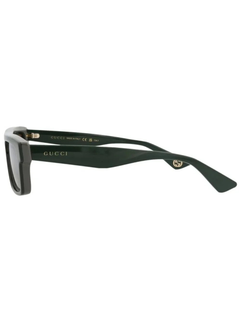 New Gucci Women's Sunglasses Square Rectangle Recycled Acetate Frame Mens Green
